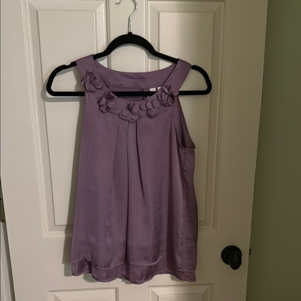 Adiva Purple Embellished Pleated Halter Blouse